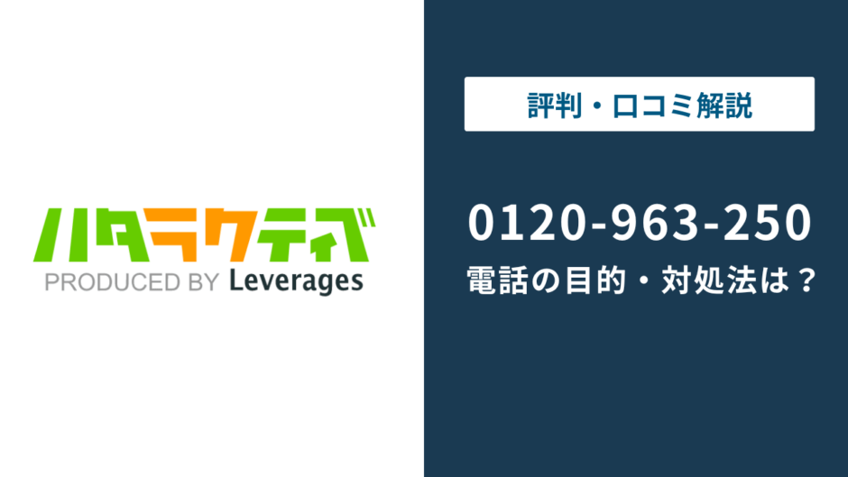 0120-963-250はハタラクティブ！理由と対処法を解説
