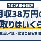手取り38万円の額面・年収はいくら?月収38万との違いに注意